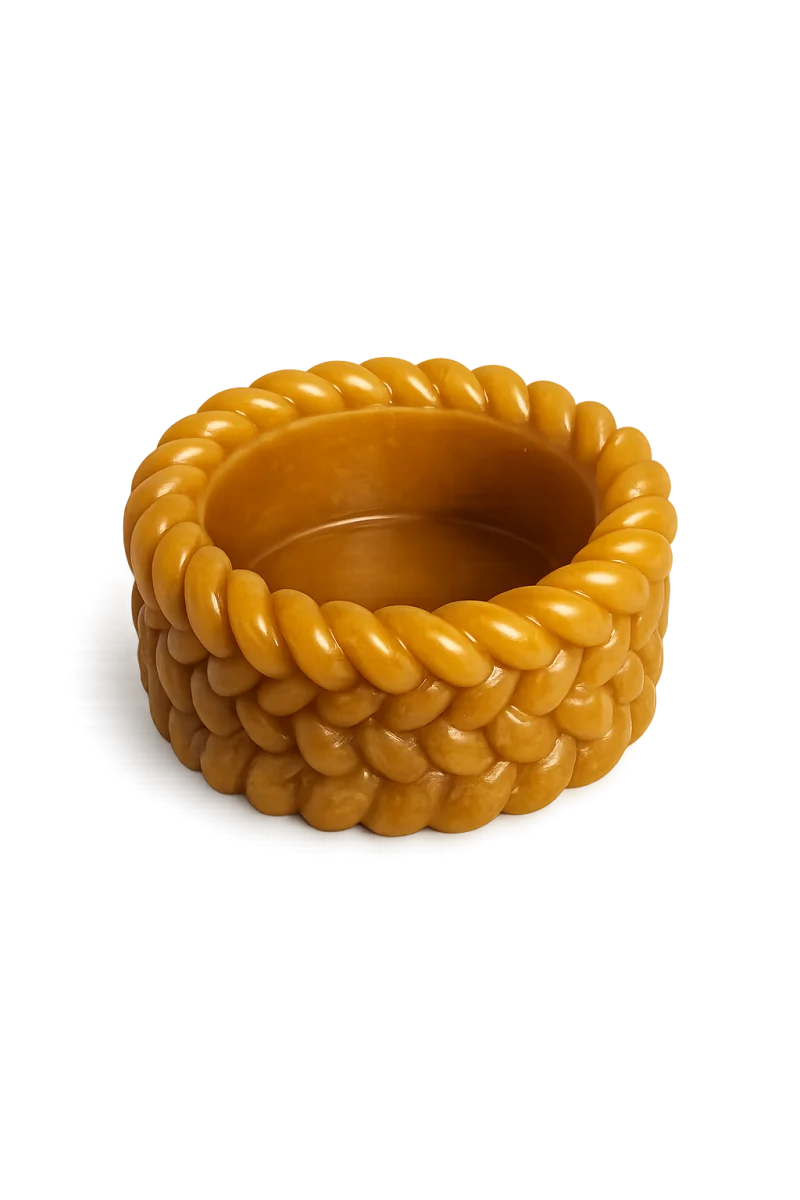 Bienenwachs Teelichthalter „Geflecht“