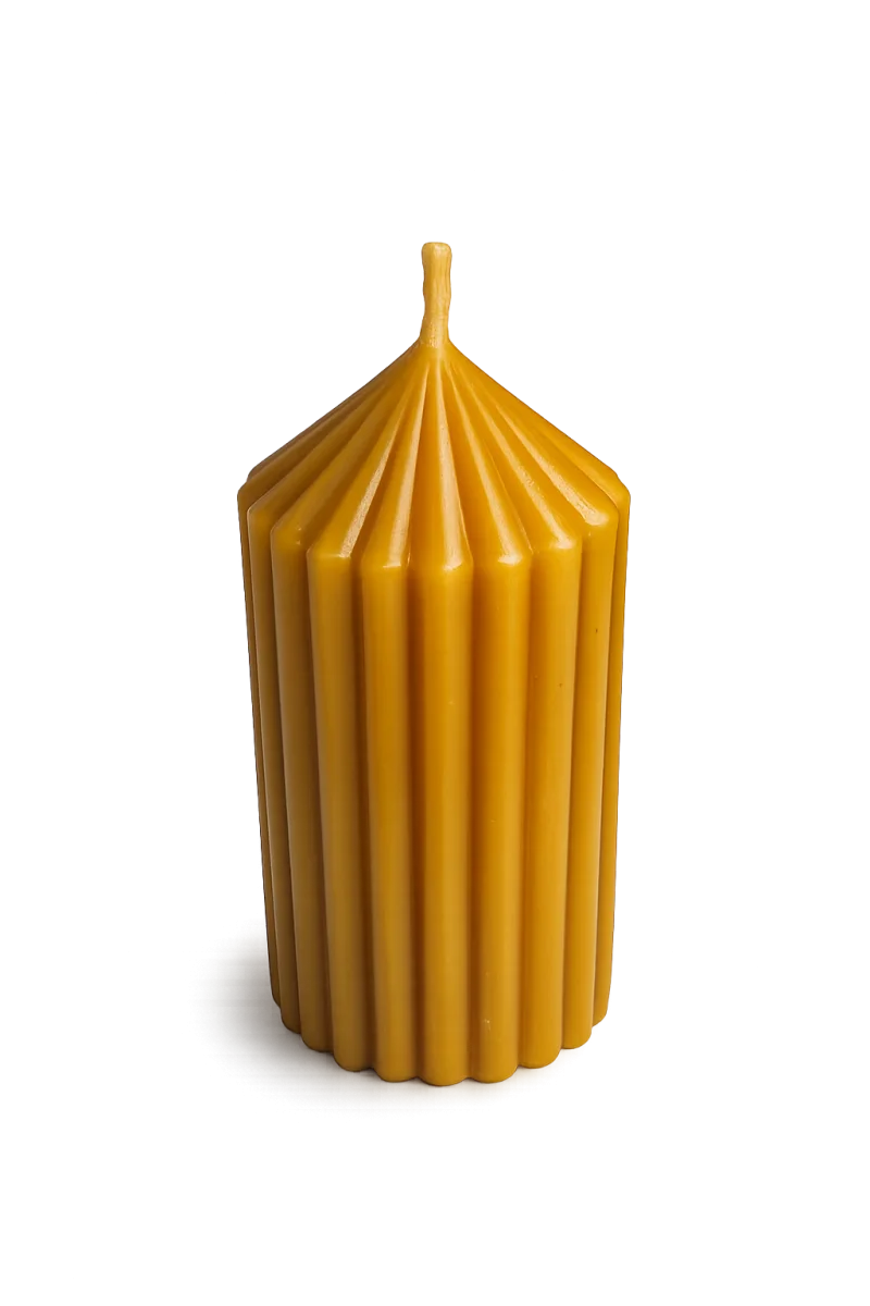Bienenwachskerze „Mini Rillen Säule“