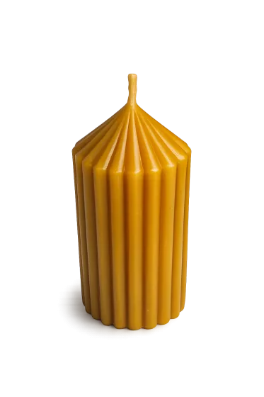 Bienenwachskerze „Mini Rillen Säule“