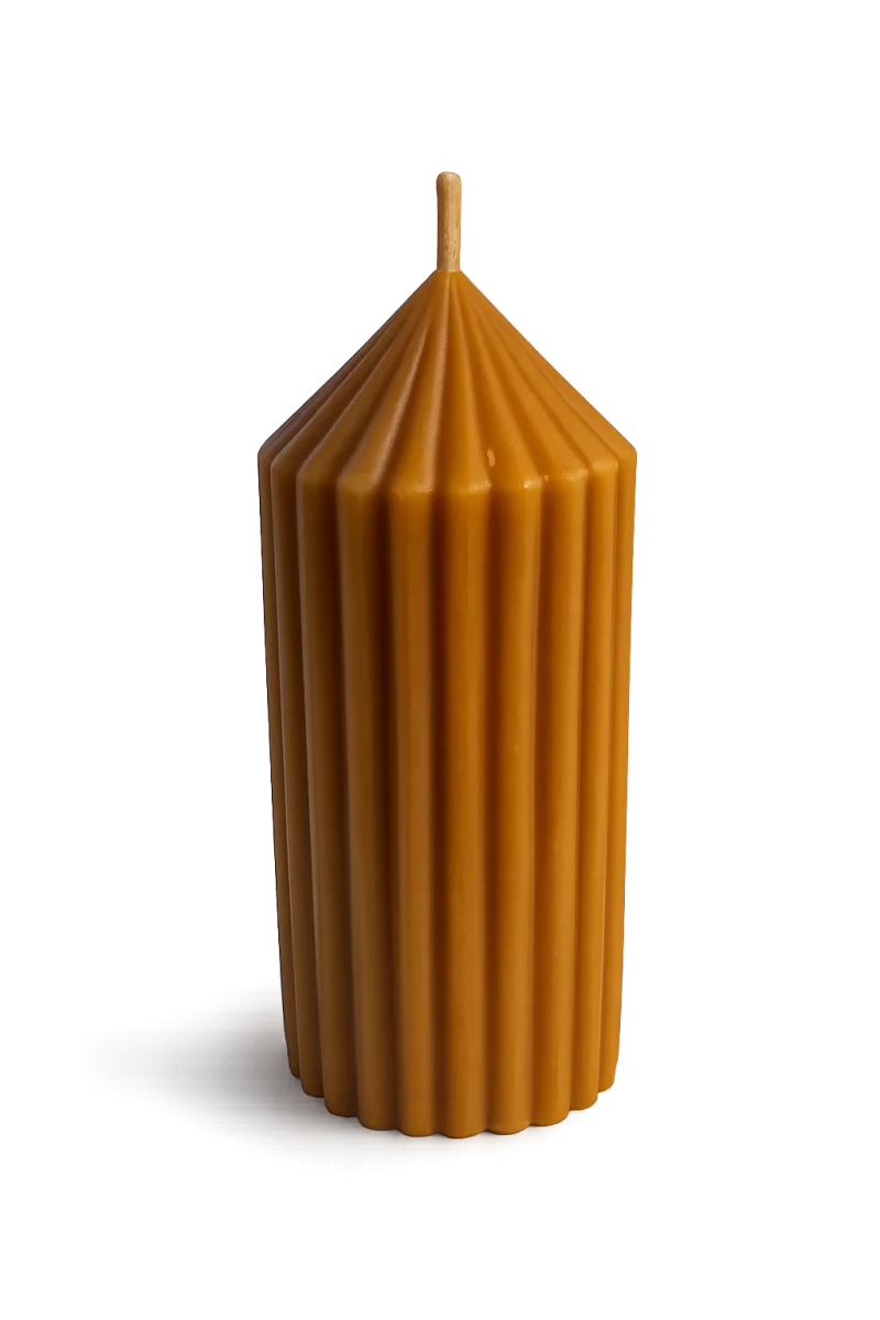 Bienenwachskerze „Rillen Säule“