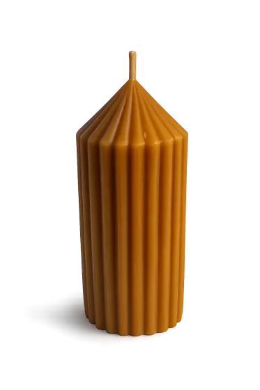 Bienenwachskerze „Rillen Säule“